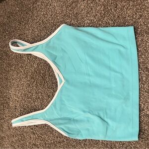 Women's Turquoise Tank Top with White Trim